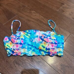 No Boundaries Bright Blue Tye Dye Bikini Top